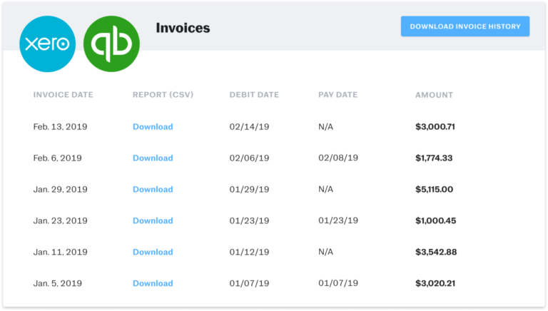 Invoice integration with xero.