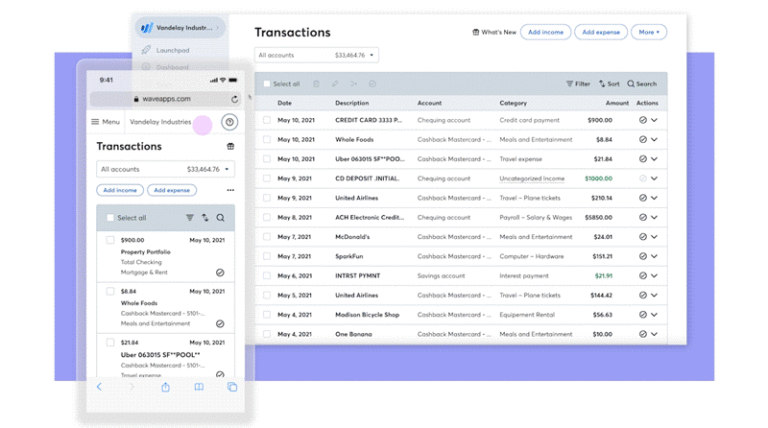 Gif showing receipt uploading to transaction details of an expense.