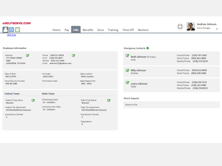 Showing schedules' screen