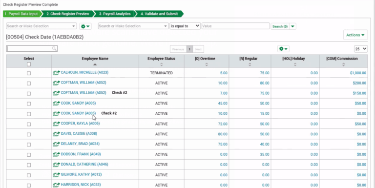 Showing list of invoices of the employees