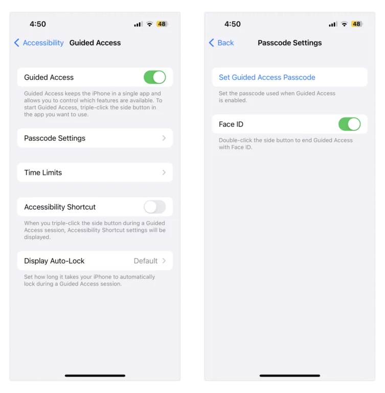 Setting up guided access on iOS devices